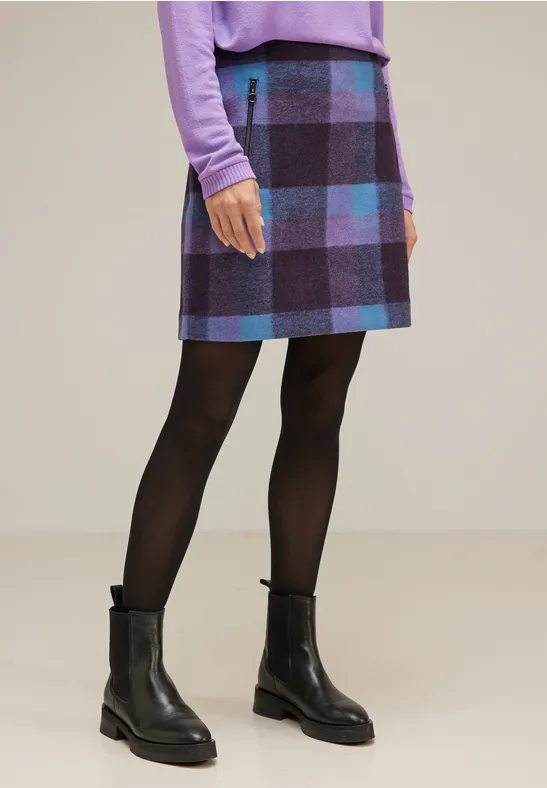 Minirock mit Karomuster lupine lilac