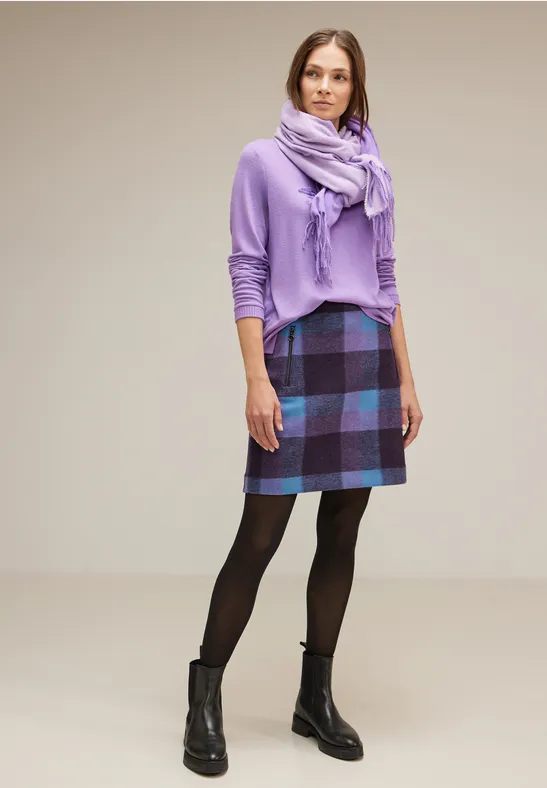 Minirock mit Karomuster lupine lilac