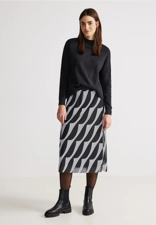 Mesh midirok met print Black