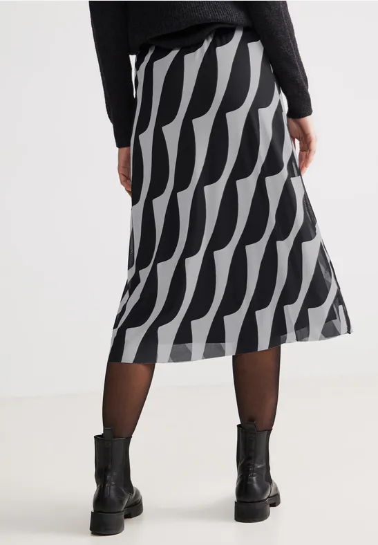 Mesh midirok met print Black