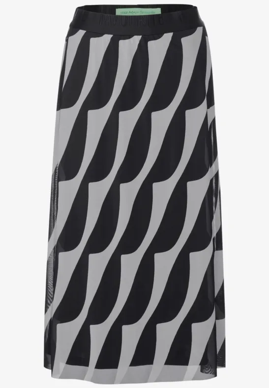 Mesh midirok met print Black