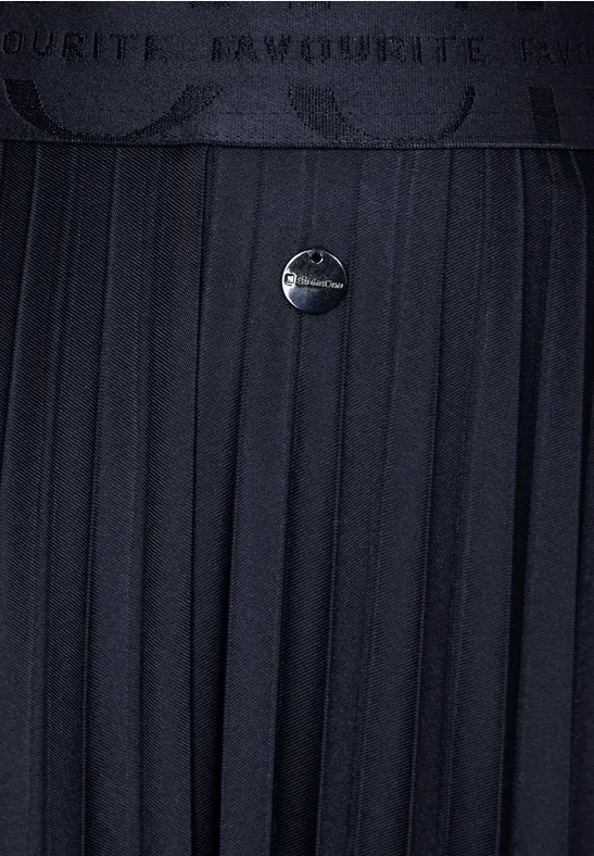 Jupe midi plissée deep blue
