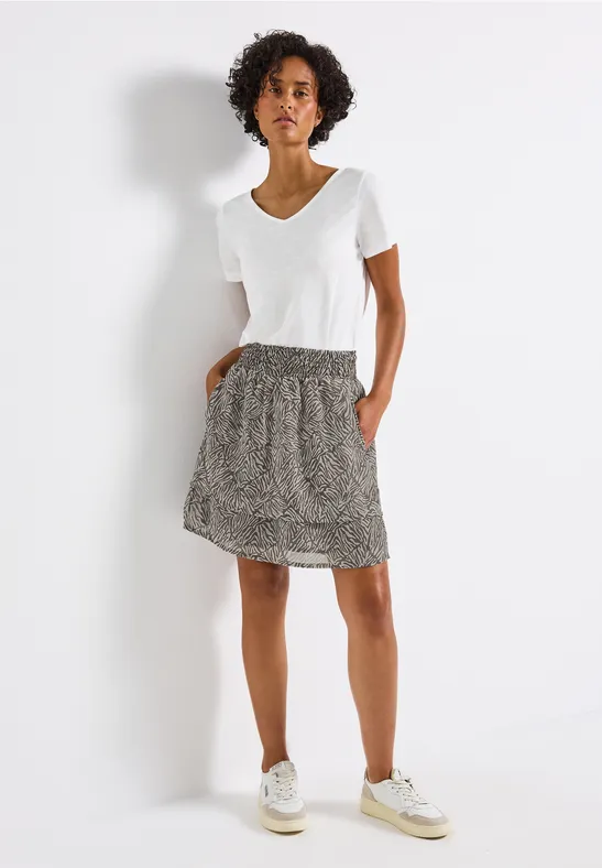 Jupe en mousseline de soie à motifs nomad brown