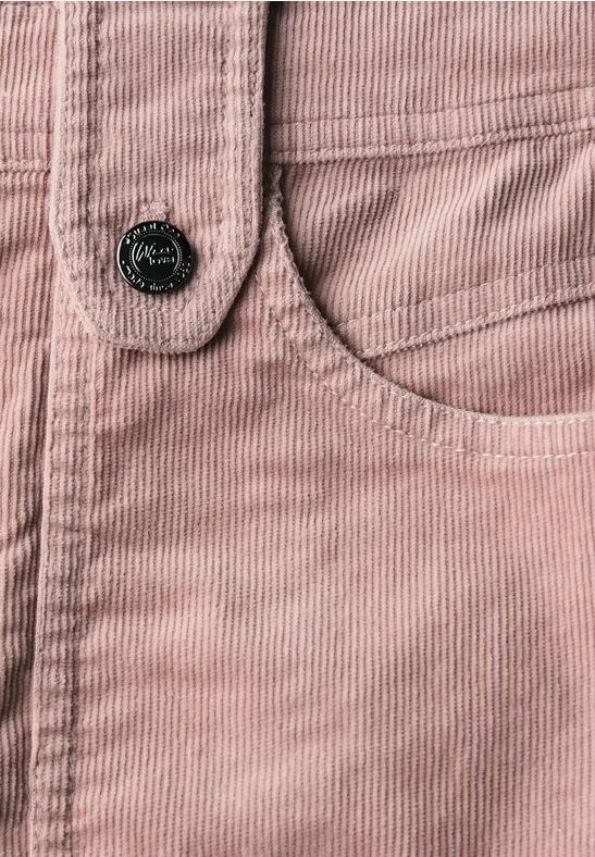 Jupe en velours côtelé fin faded rose