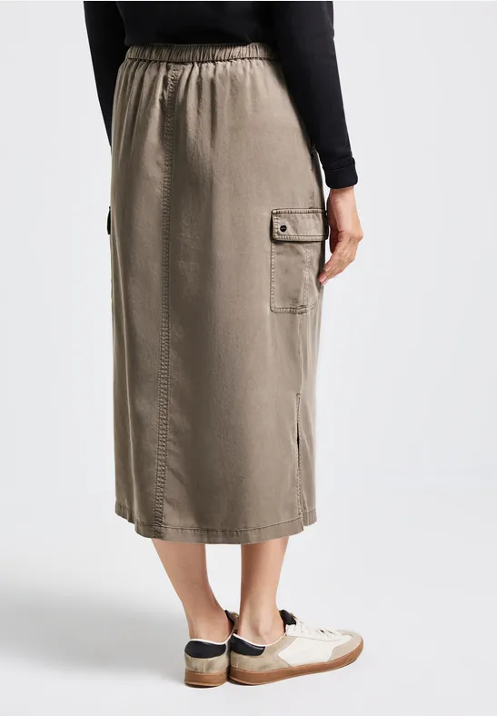 Cargo rok met gewassen look bark brown