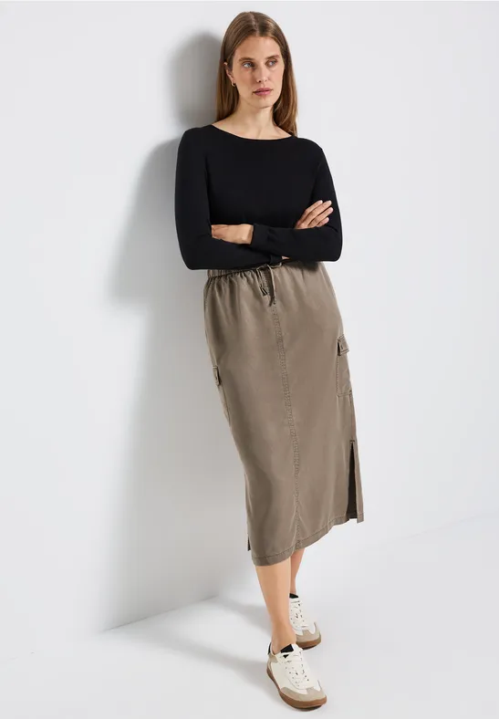 Cargo rok met gewassen look bark brown