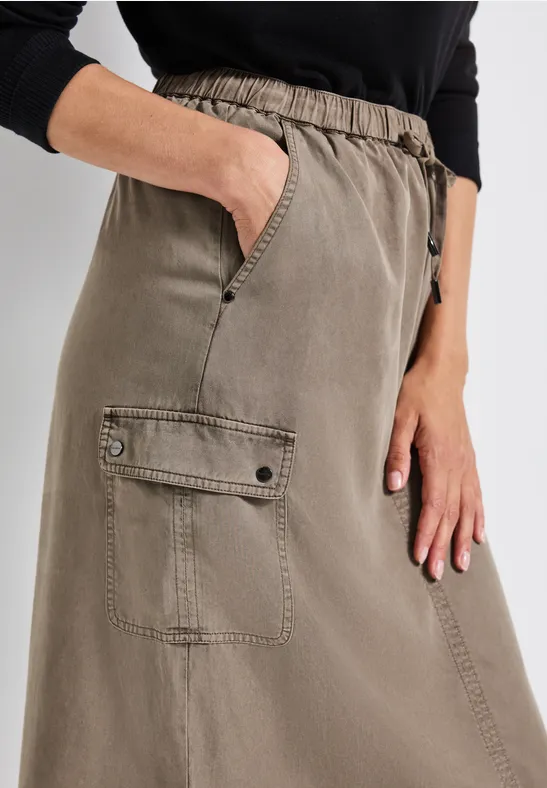 Cargo rok met gewassen look bark brown