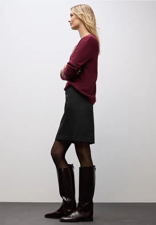 Rok met knoopdetail Black