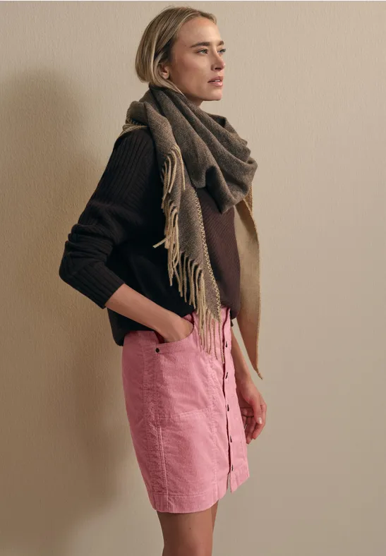 Corduroy rok met knoopsluiting powder pink