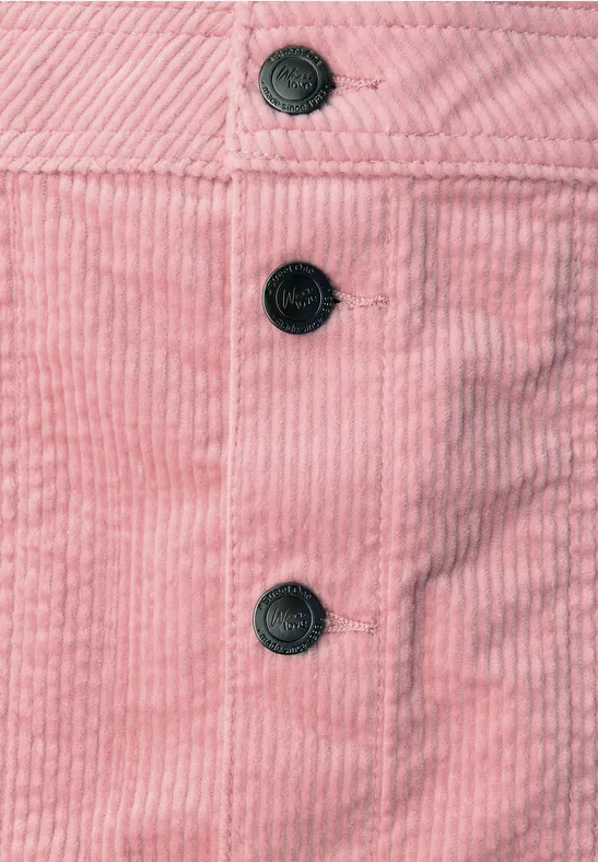 Corduroy rok met knoopsluiting powder pink