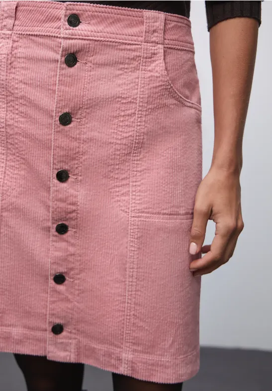 Corduroy rok met knoopsluiting powder pink