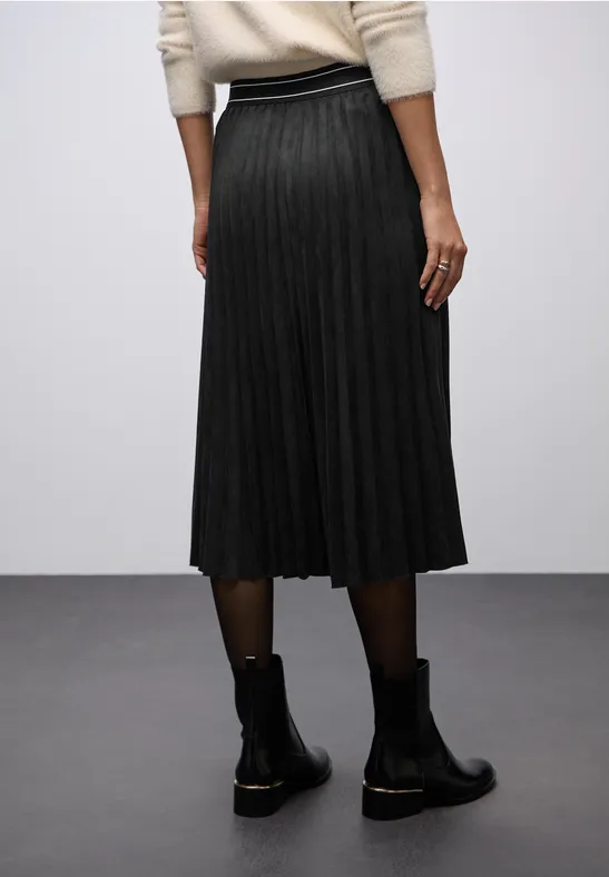 Jupe plissée en velours Black