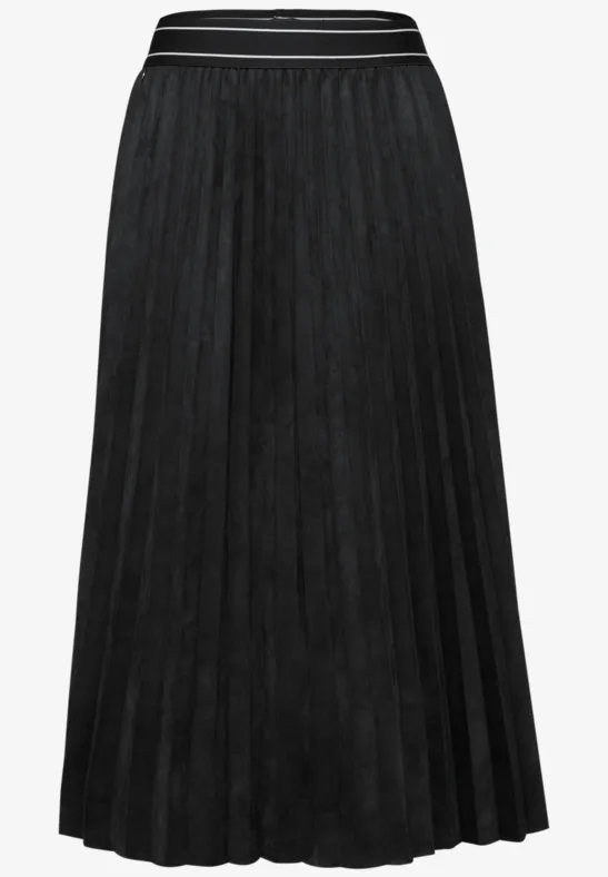 Jupe plissée en velours Black
