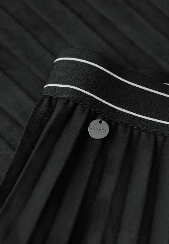 Jupe plissée en velours Black