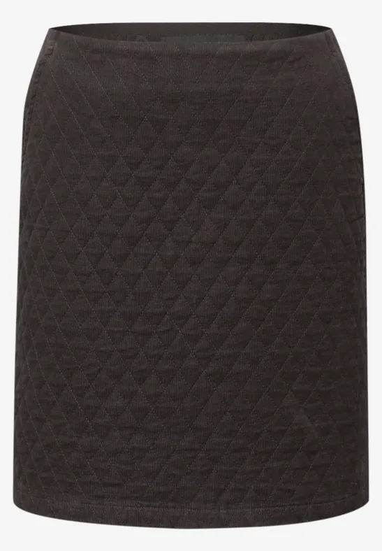 Rock mit Steppmuster darkest brown