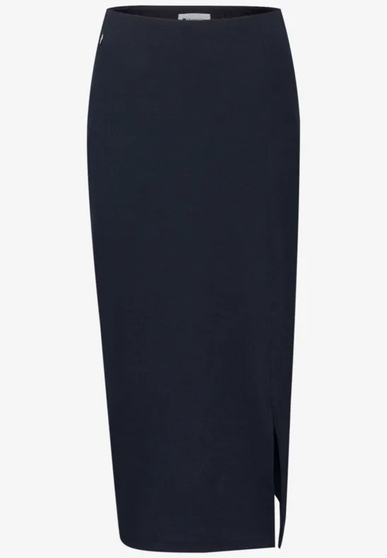 Midi-Rock in Rippstruktur shadowed navy