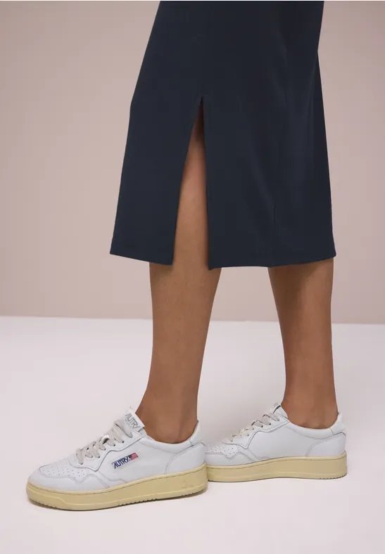 Midi-Rock in Rippstruktur shadowed navy