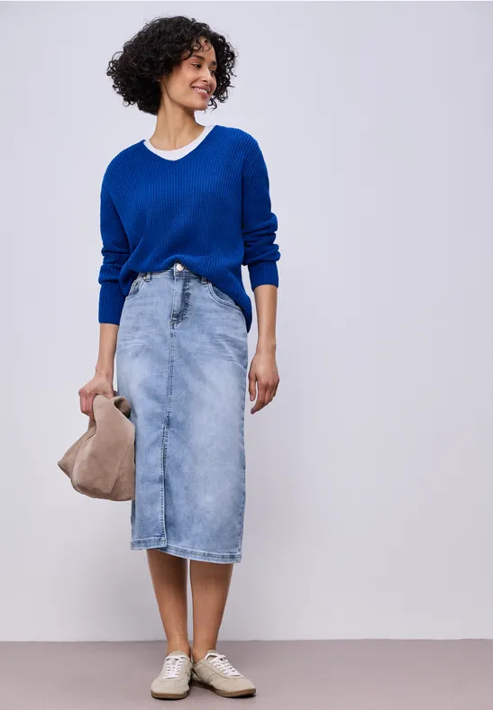 Jupe en jean light blue wash