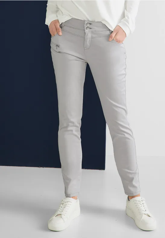 Casual Fit Hose mit Zipper chalk grey