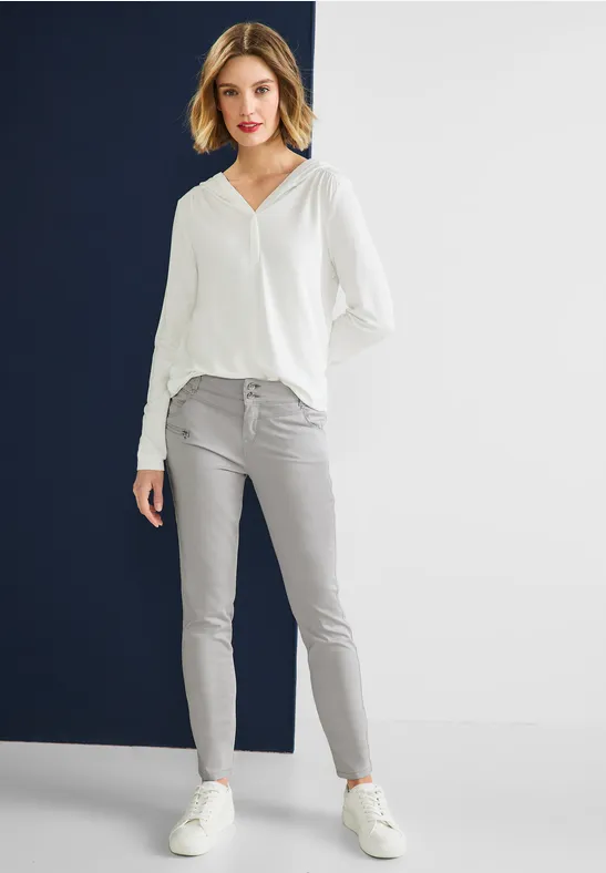 Casual Fit Hose mit Zipper chalk grey