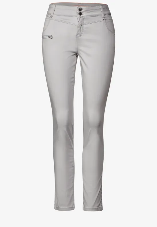 Casual Fit Hose mit Zipper chalk grey