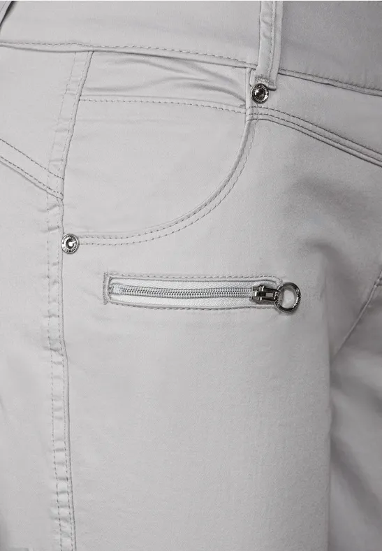 Casual Fit Hose mit Zipper chalk grey