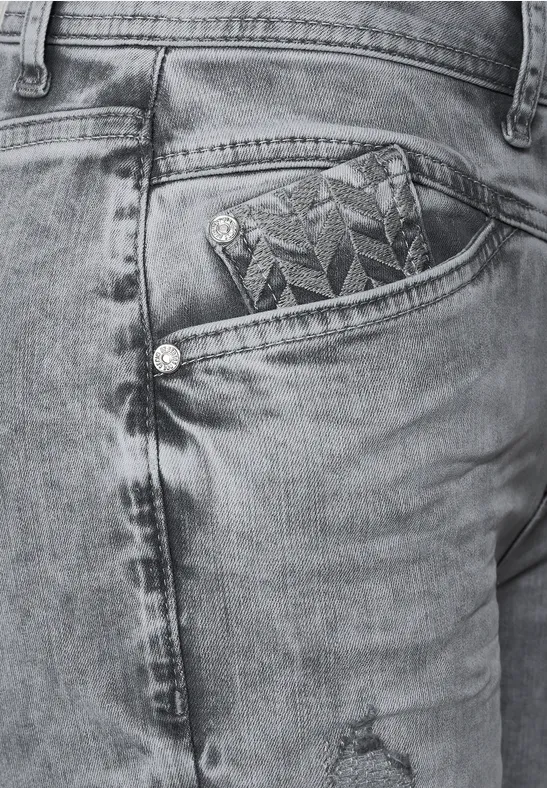 Graue Casual Fit Jeans authentic grey wash