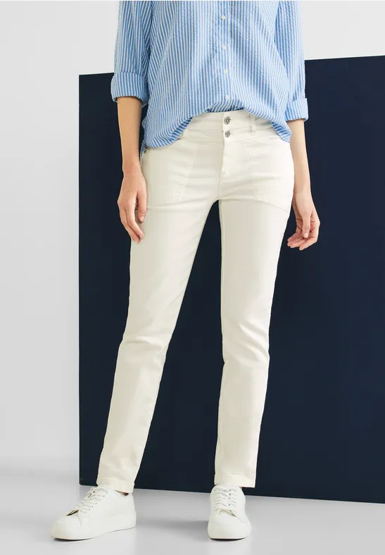 Slim Fit Hose mit Stretch off white