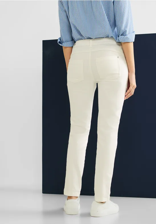 Slim Fit Hose mit Stretch off white