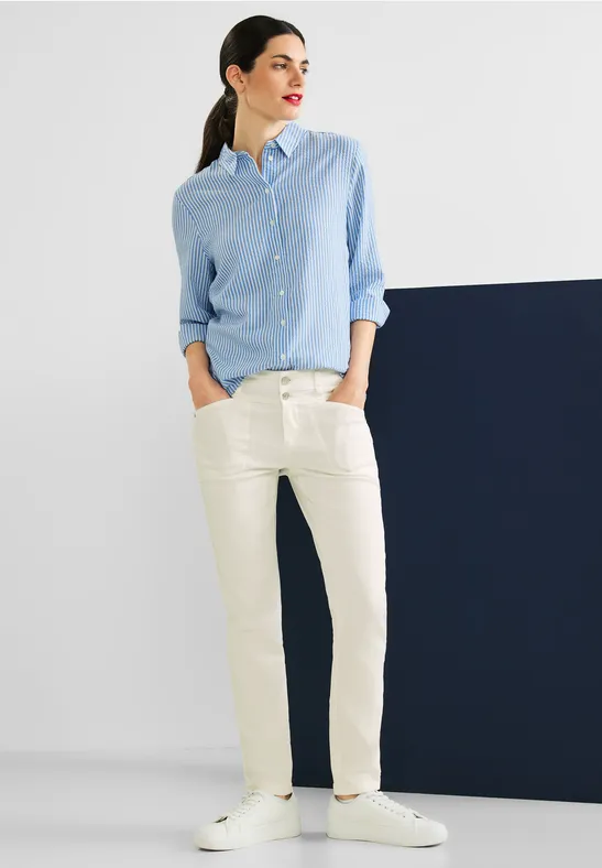 Slim Fit Hose mit Stretch off white