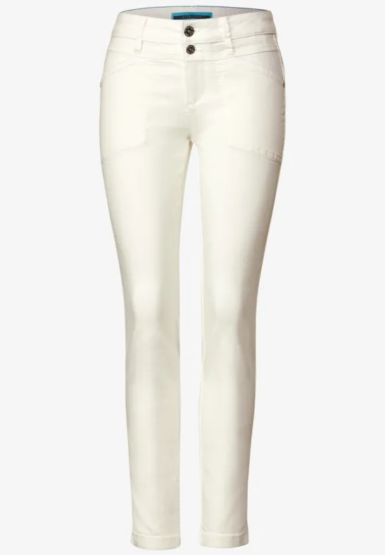 Slim Fit Hose mit Stretch off white