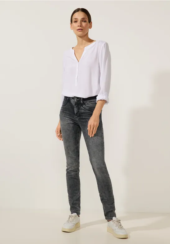 Graue Slim Fit Jeans authentic dark grey wash