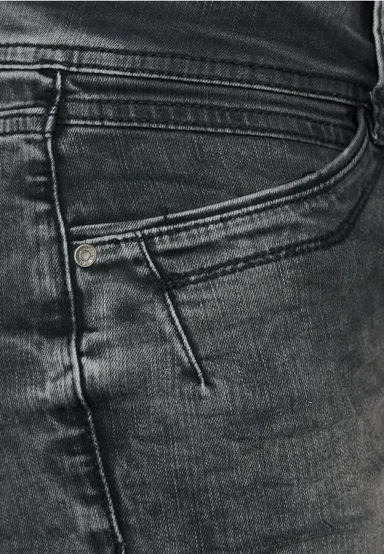 Graue Slim Fit Jeans authentic dark grey wash