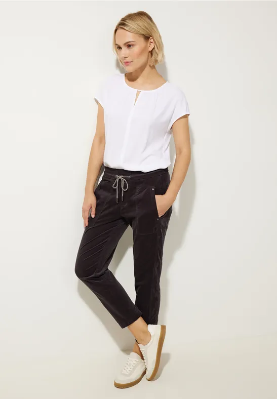 Loose Fit Cordhose dark pure grey