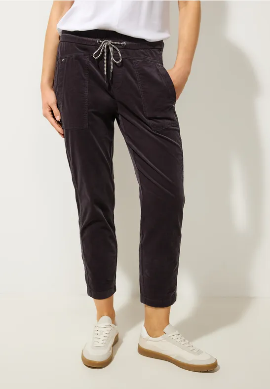 Loose Fit Cordhose dark pure grey