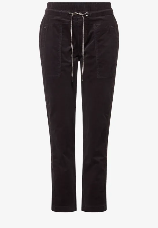 Loose Fit Cordhose dark pure grey