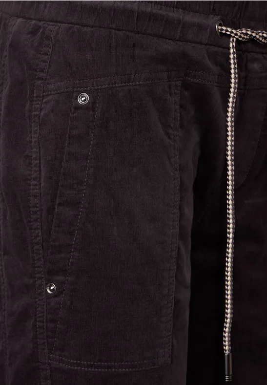 Loose Fit Cordhose dark pure grey