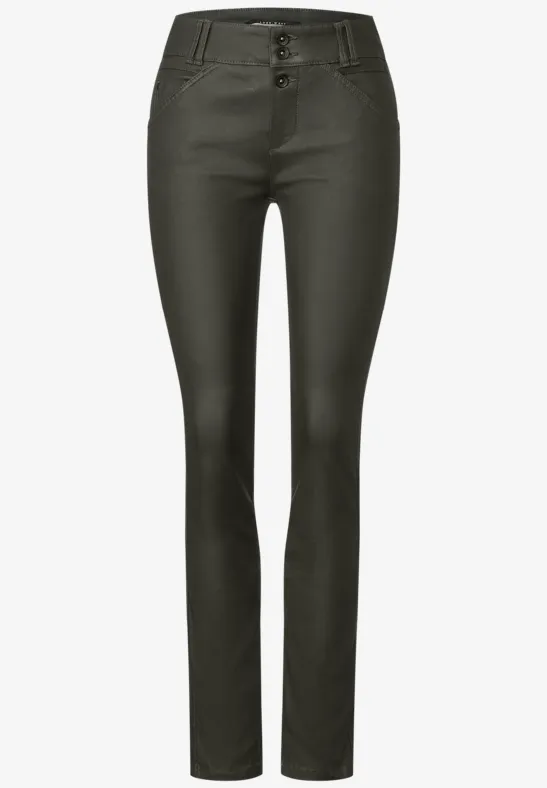 Coating Slim Fit Hose woods green