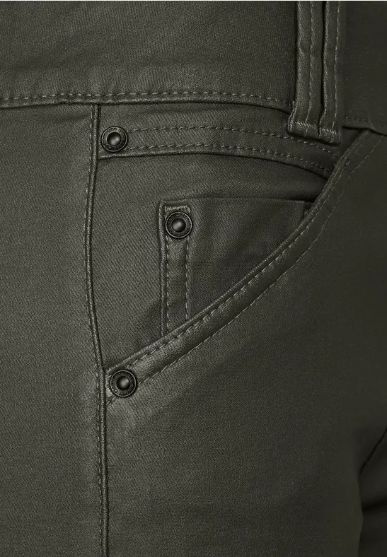 Coating Slim Fit Hose woods green