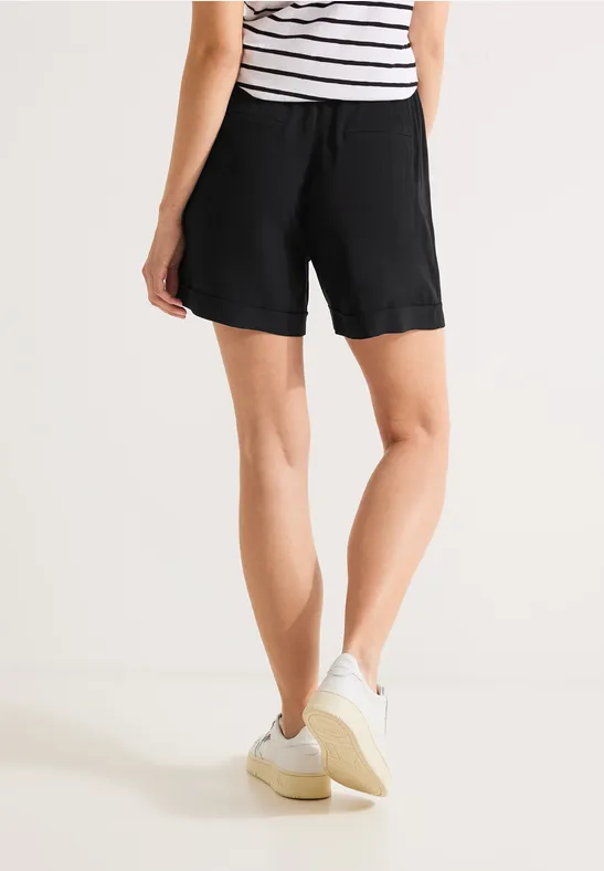 Loose Fit Paperbag Shorts Black