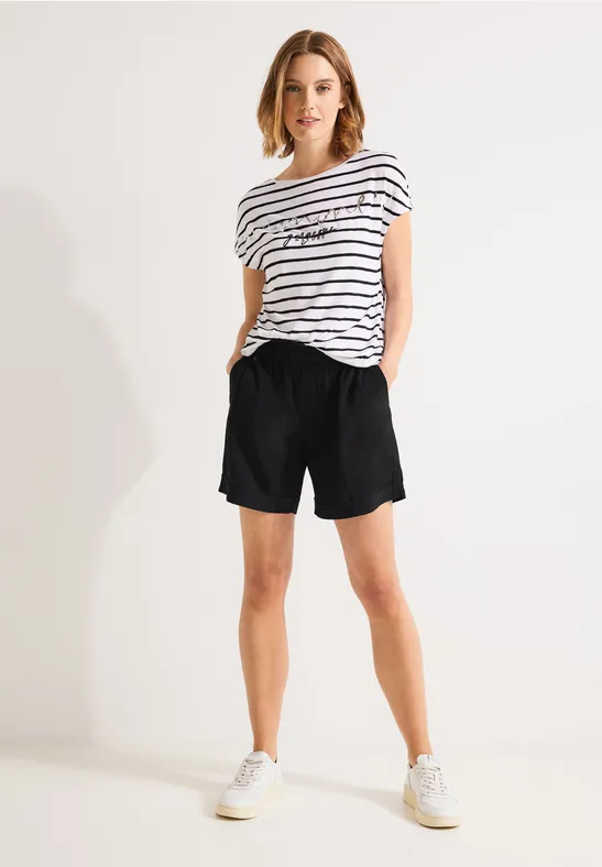 Loose Fit Paperbag Shorts Black