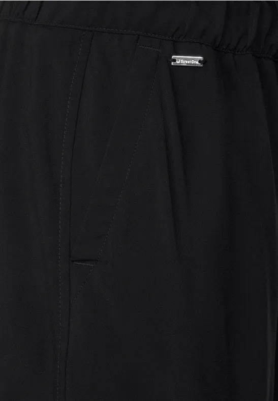 Loose Fit Paperbag Shorts Black