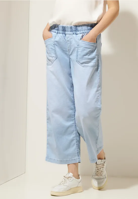 Loose Fit Culotte Jeans light blue soft bleached