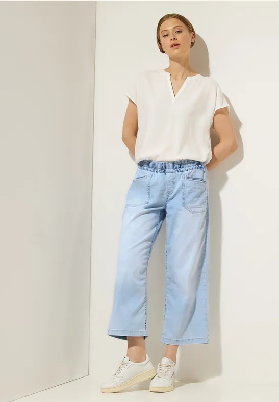 Loose Fit Culotte Jeans light blue soft bleached