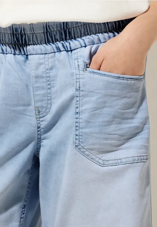 Loose Fit Culotte Jeans light blue soft bleached