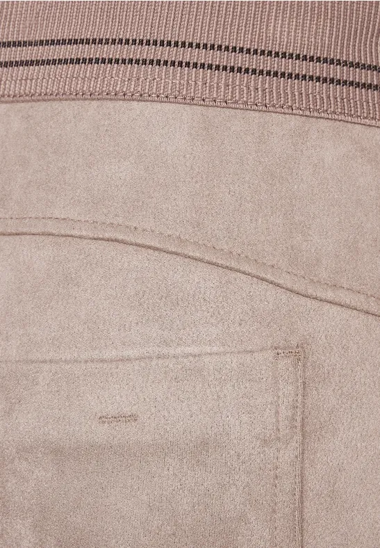 Skinny Hose in Velour Optik faded mocca