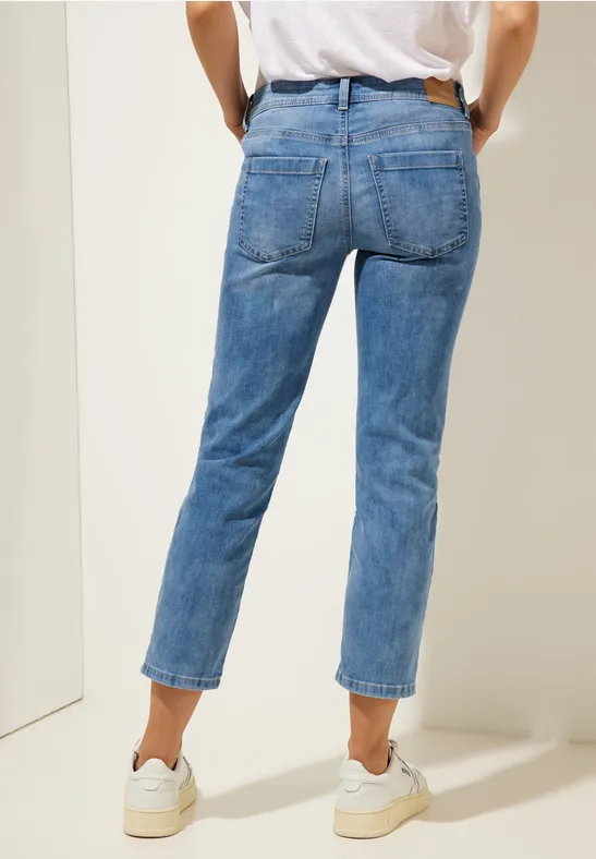 Casual Fit 7/8 Jeans mid indigo random wash