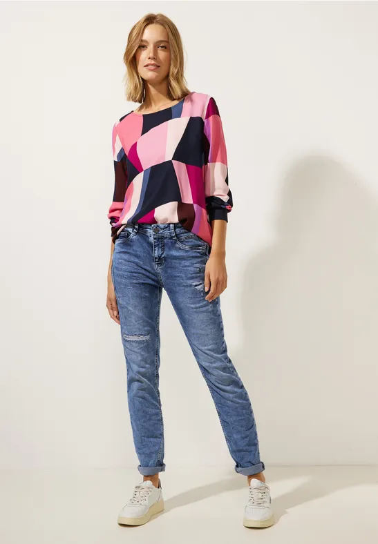 Casual Fit used Jeans mid indigo destroy wash