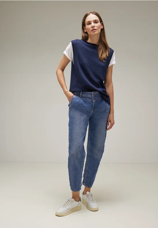 Loose Fit Balloon Jeans indigo netwash