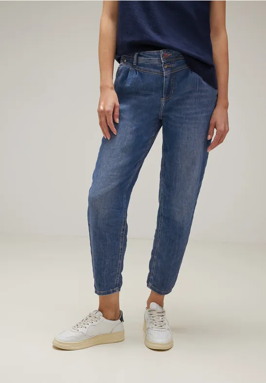 Loose Fit Balloon Jeans indigo netwash
